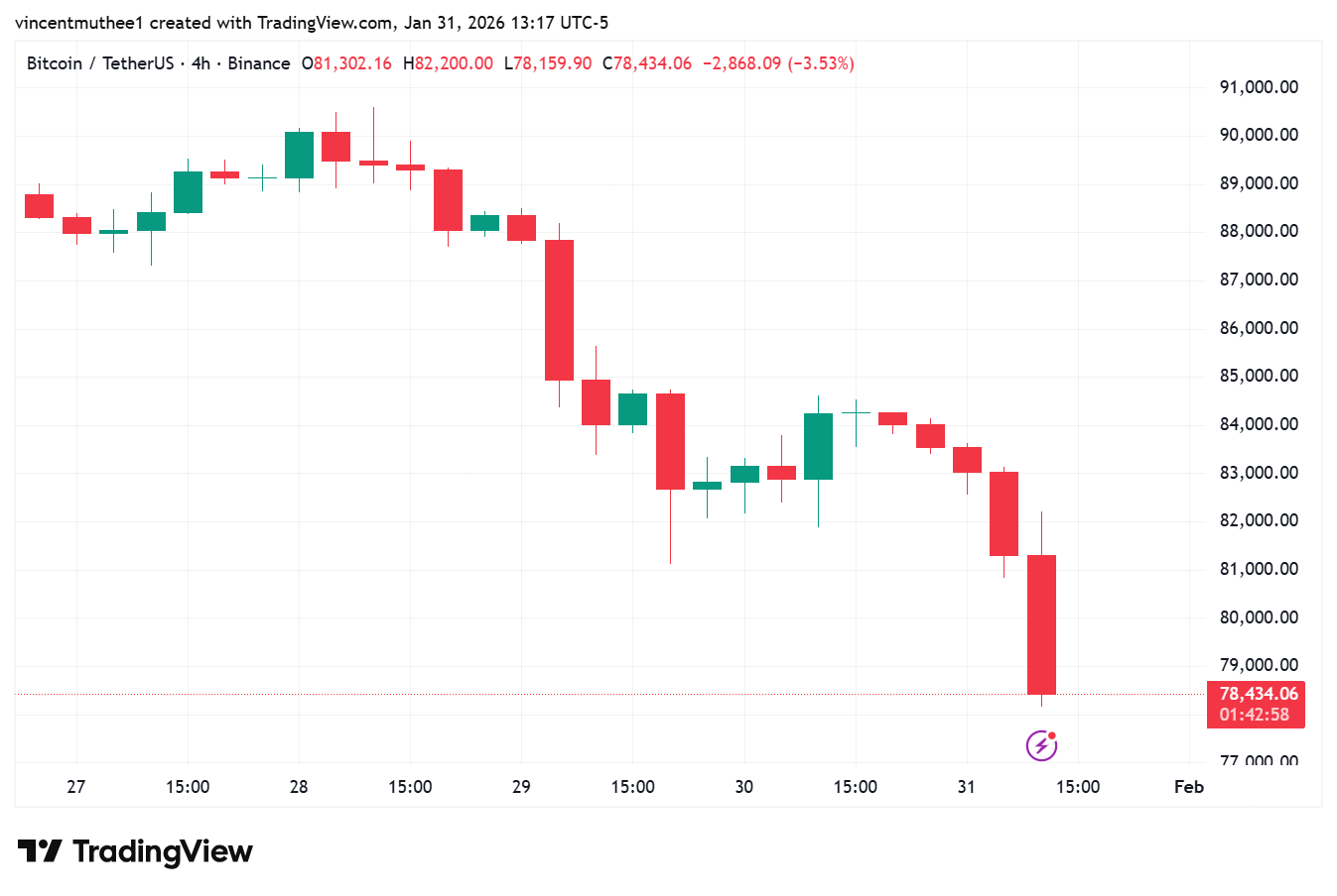 Bitcoin Falls Below $80k as the Crypto Market Sinks Further